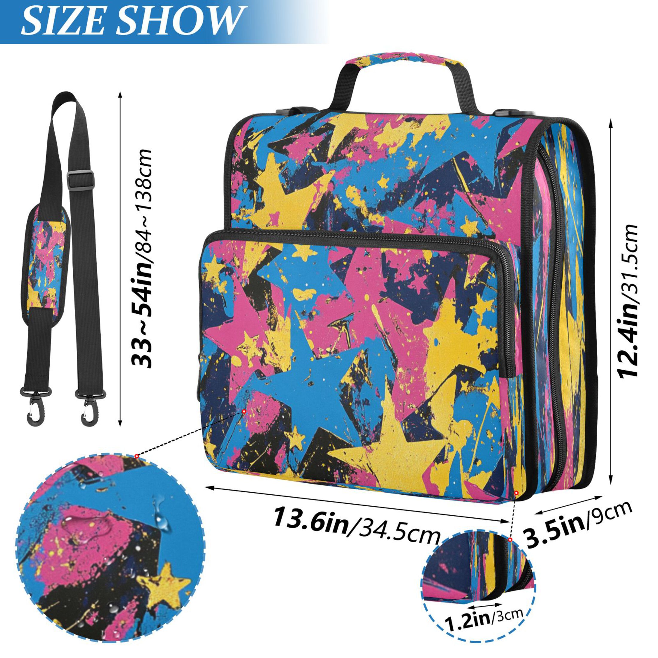 YAZAOO Zipper Binder trapper keeper Documents Organized Design Starry Kaleidoscope Printed