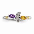 thumbnail image 2 of 14K Two-Tone Gold Ring Band Mother's & Family Yellow Semi Mount Diamond center Stone Mounting 8 mm, 2 of 4