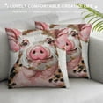 thumbnail image 3 of Qinduosi  Couch Pillow Cover Set of Pig, Funny Pig with Leopard Bow Decorative Throw Pillowcase Cushion Cover  Inch Pink Piggy Throw Pillows Covers for Sofa Bedroom Car Living Room, 3 of 5