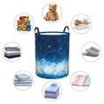 thumbnail image 4 of Balery Blue Glitter Sparkles Cesta de ropa redonda con asas, impermeable, independiente, para ropa, juguetes, dormitorio y familia-Medium, 4 of 6