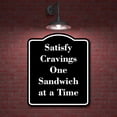 thumbnail image 2 of Satisfy Cravings One Sandwich at a Time BLACK Aluminium Composite Sign 8.5''x10'', 2 of 9