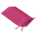 thumbnail image 1 of Unique Bargains Pochette en Microfibre 17x8 cm, Sac-Cadeau à Cordon de Rangement Souple 3 Pcs, Rouge Rose, 1 of 5