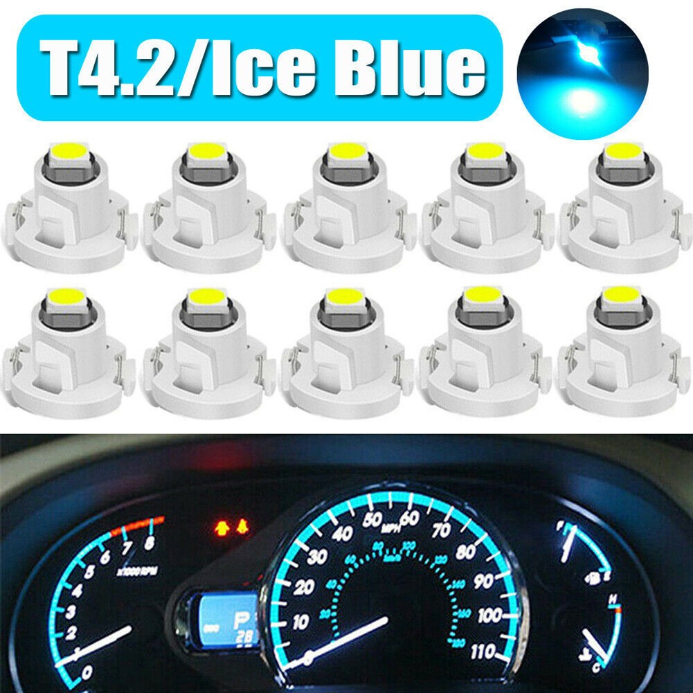 10-Pack White LED Cluster Bulbs – T4/T4.2 Neo Wedge For Instrument Dash & Climate Control (12V)