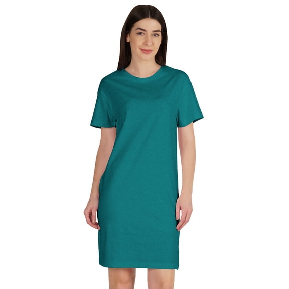 Inkmeso Womens Plain Shift Dress Short Sleeve Regular Fit Cotton Jersey Tshirt Dress