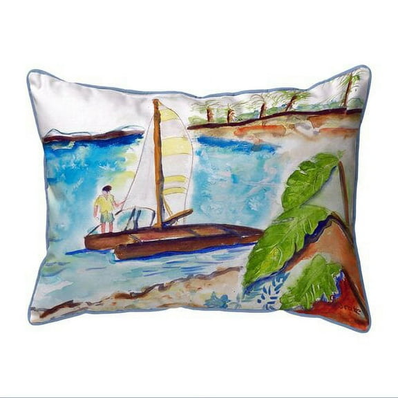Betsy Drake Interiors Catamaran Indoor/Outdoor Lumbar Pillow