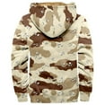thumbnail image 3 of Men's Camouflage Print Fleece Lined Thickened Jacket with Zipper Hood - Casual Trendy Coat for Winter Outdoors, Christmas Gifts, and Adventure Trips, Ideal for Men,Camouflage,2XL, 3 of 4