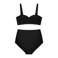 thumbnail image 5 of JAJAHO High Waisted Bikini Sets For Women 2 Piece Swimsuits Twist Front Ruched Tummy Control Stretchy Bathing Suits Versatile Beachwear, 5 of 6
