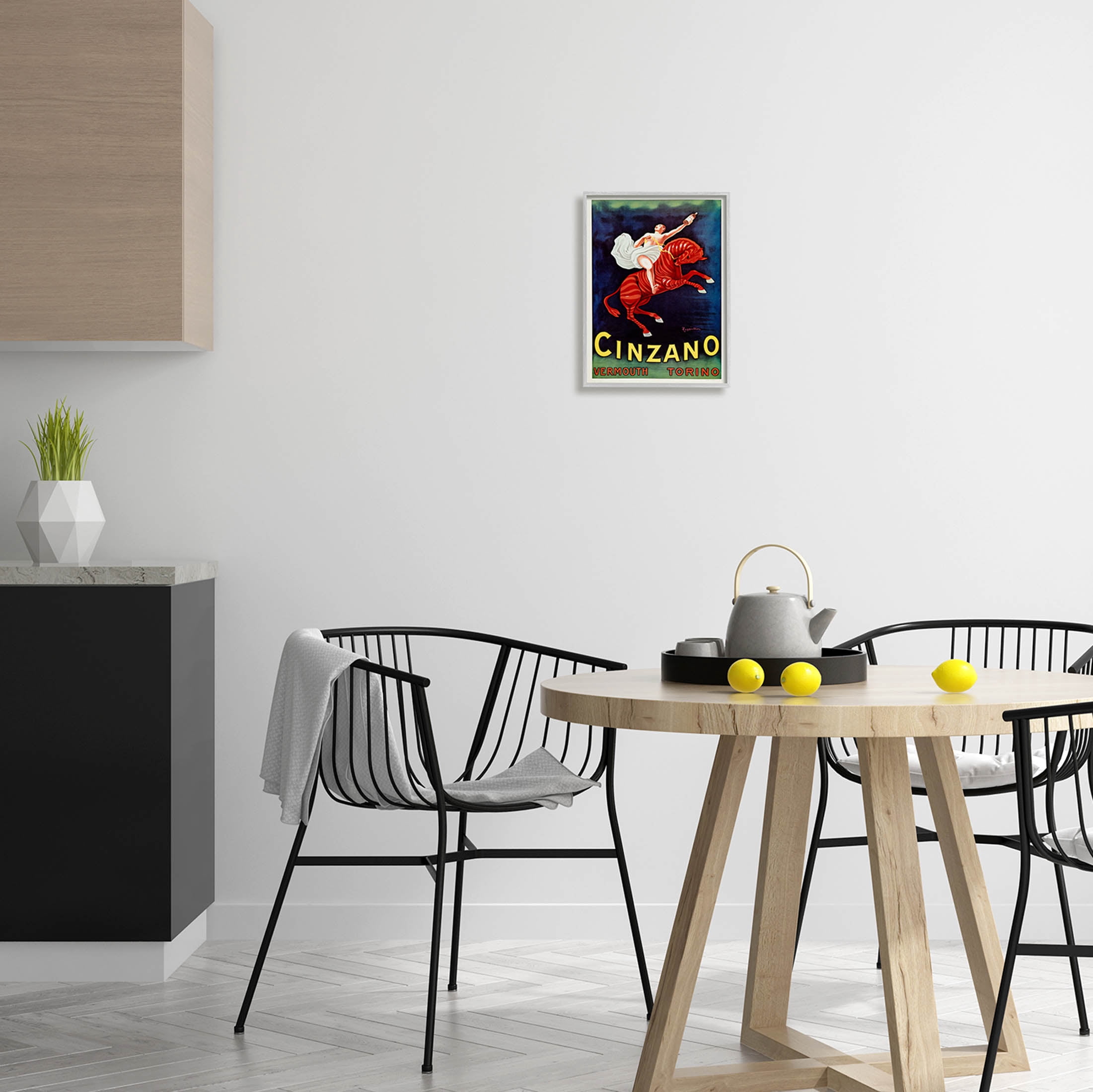 Stupell Industries Cinzano Vermouth Vintage Ad Graphic Art Gray Framed Art Print Wall Art, Design by Marcus Jules