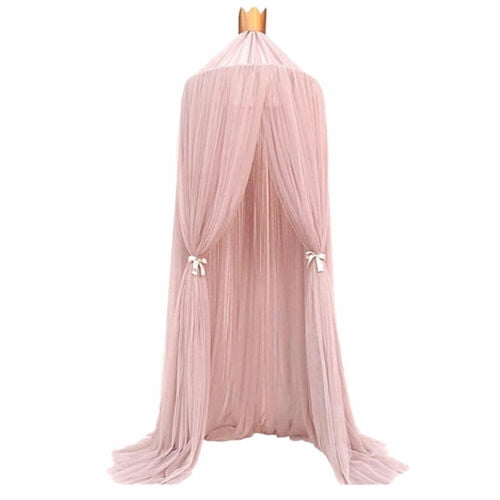 Kids Girls Bed Canopy Mosquito Net Tulle Yarn Round Dome Tent Beddroom Decor