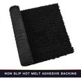 thumbnail image 3 of Walensee Non-Slip Bathroom Rugs Chenille Soft Striped Plush Bath Mat, 17" x 24", Black, 3 of 7