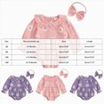 thumbnail image 4 of Gerichy Baby Clothes for Girls Newborn Ribbed Romper Crewneck Bubble Bodysuit 3 6 9 12 18 Months Infant Girl Fall Outfits, 4 of 7
