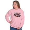 thumbnail image 4 of Work Out Because Really Like Cookies Women Crewneck Sweatshirt Brisco Brands 4X, 4 of 6