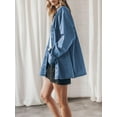 thumbnail image 3 of Womens Oversized Jean Jacket Casual Button Up Denim Overshirt Trendy Long Sleeve Denim Jacket Coat, 3 of 6