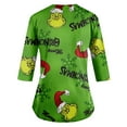 Black Deals Gotyou Grinch Christmas T-shirt Women's Loose V Neck Pocket ...