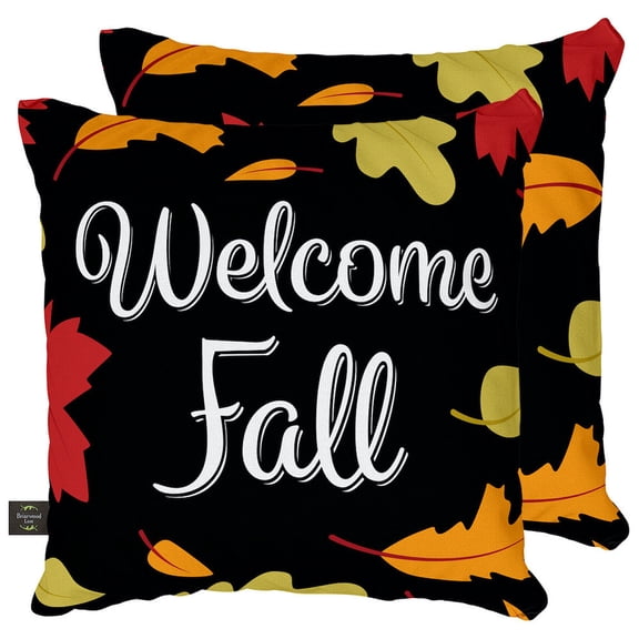 Briarwood Lane Fall Indoor/Outdoor Pillow 17x17 Welcome Leaves Autumn Decorative For Fall Pillow