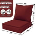 thumbnail image 3 of Pakunoda Outdoor Deep Seat Cushion Set for Patio Furniture, Waterproof & Fade Resistant, 22" L X 22" W X 4" H, Burgundy, 3 of 6