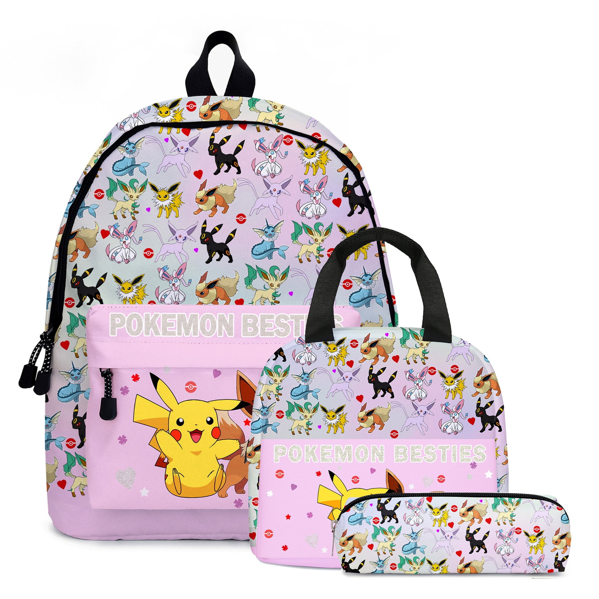 15" Pokemon Pikachu Backpack Kids School Bag Students Boys Bookbag Travelbag 