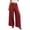 Wine, variant on cocolona Womens Summer Casual Loose Wide Leg Pants Solid Color Elastic Waist Straight Beach Trousers