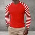 thumbnail image 2 of Mens Striped Long Sleeve Crew Neck T Shirt Casual Basic Top Tee Shirt Clothes, 2 of 5