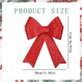 thumbnail image 3 of WMGHA Christmas Bows, Large Christmas Tree Bows, PVC Glitter Red Decor Xmas Decorations Indoor Outdoor Red Bows for Wreaths Stairs Railing Fireplace Present Xmas Party Supplies, 3 of 7