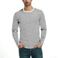 thumbnail image 5 of Xcmzpl Striped Long Sleeve Shirts for Men Casaul Color Block Pullover Tops Round Neck Going Out Outdoor Sports Shirt M-XXXL, 5 of 6