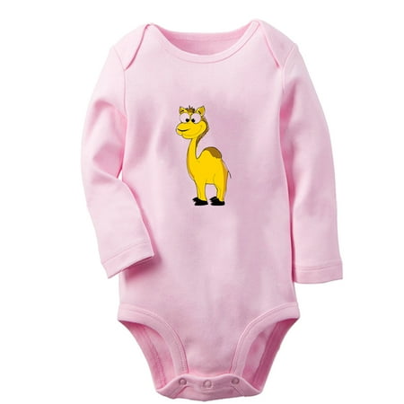 

iDzn Little Baby Cute Rompers Newborn Baby Unisex Bodysuits Infant Animal Camel Graphic Jumpsuits Toddler Kids Long Sleeve Oufits (Pink 6-12 Months)