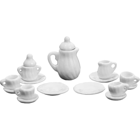 Kids Pretend Play Toy Tiny House Tableware Ceramics Playsets Mini Houses Suit for Child