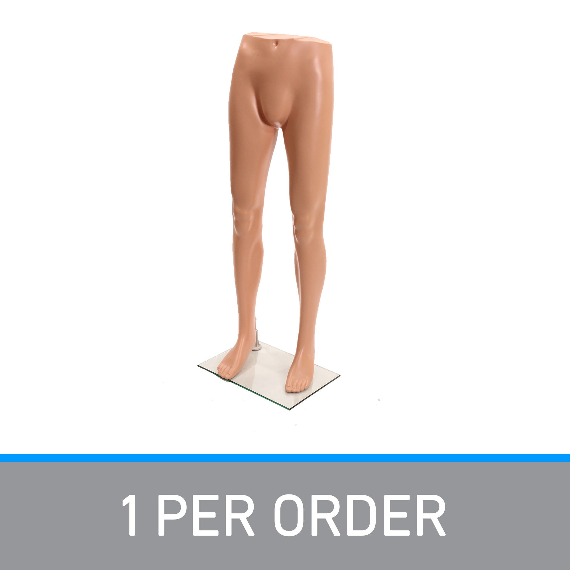 SSWBasics Male Plastic Mannequin Leg Form - Height 46" - With Base
