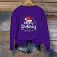 thumbnail image 6 of HOMBOM Ugly Christmas Sweatshirts for Womens Lightweight Pullover Purple Merry Christmas Casual Long Sleeve Crewneck Ladies Shirts, 6 of 6