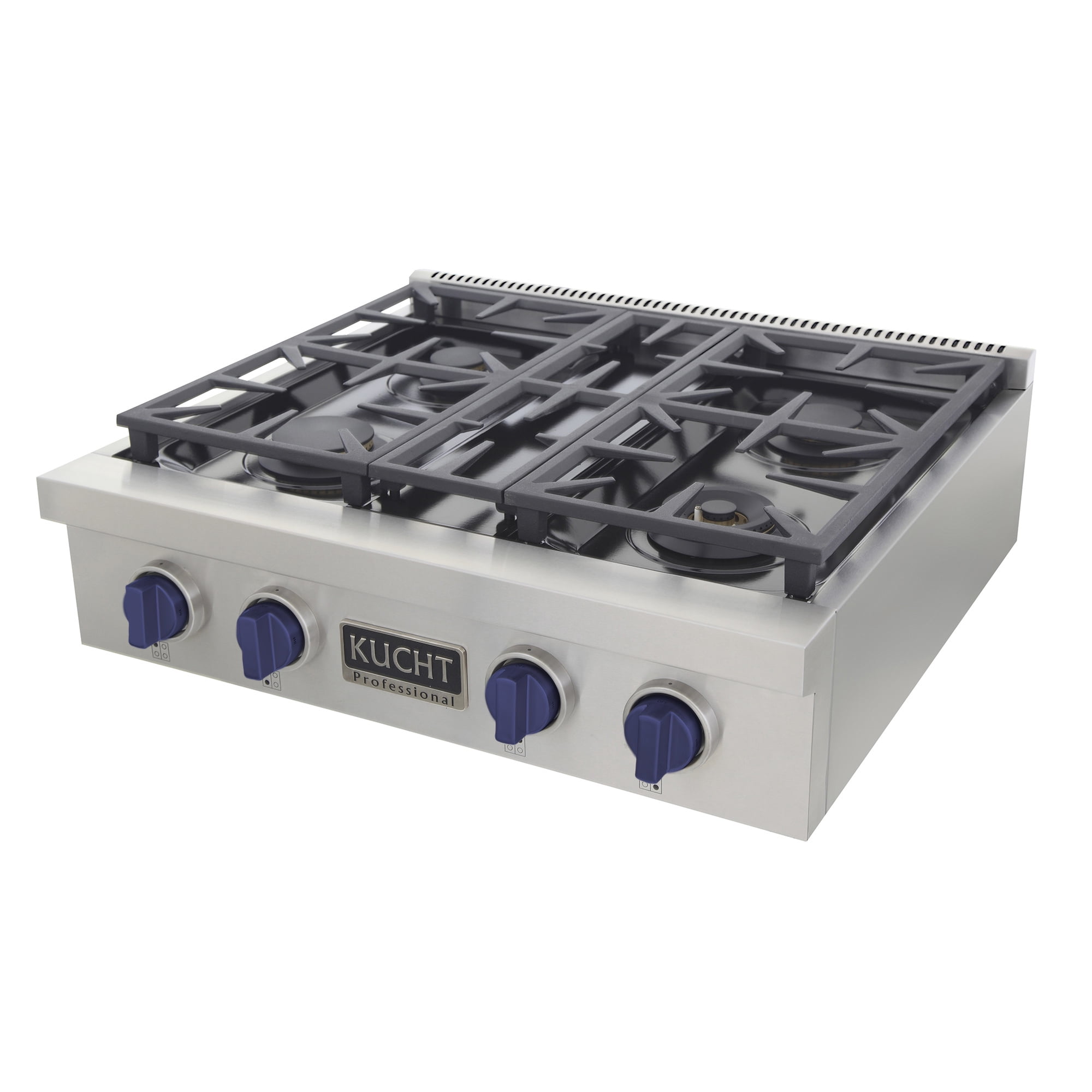 30 in. Propane Gas Range Top in Stainless Steel with Royal Blue Knobs