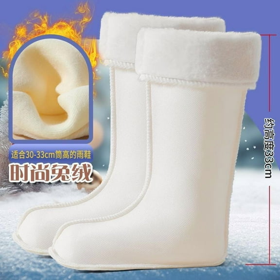 TABLZONE 1Pair Soft Winter Boot Liners with Breathable Cotton Velvet Warm Liner Socks for Rain and Snow Boots