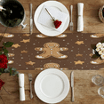 thumbnail image 4 of Qzaxky Table Runner Boho Table Runner Christmas Smiling Gingerbread Man Star Bohemian Boho Outdoor Table Runner Decoration for Indoor Outdoor Home Dinner Party Wedding Decor 13 x 36 Inch, 4 of 9