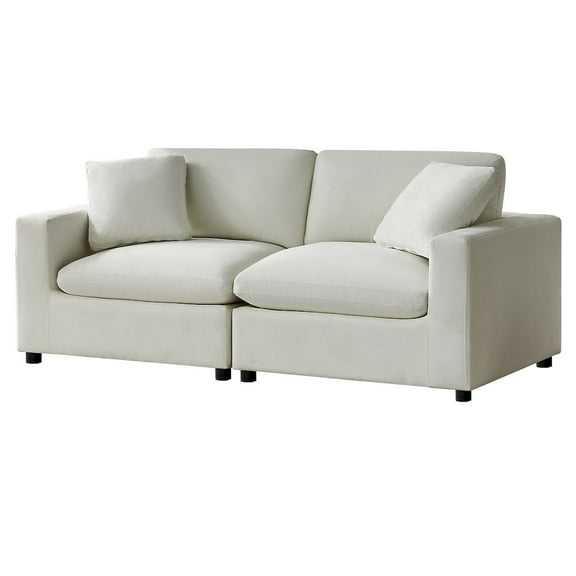 Comfort Pointe Casella Modular 2-Piece Sofa in Ivory Performance Fabric