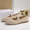 thumbnail image 6 of Willtoo Women Solid Suede Flats Ankle Strap Slip on Casual Shoes 2025 Square Toe Low Heels Vintage Fashionable Breathable Comfortable Slip Resistant Office Travel Walking Dancing Shoes Beige, 6 of 6