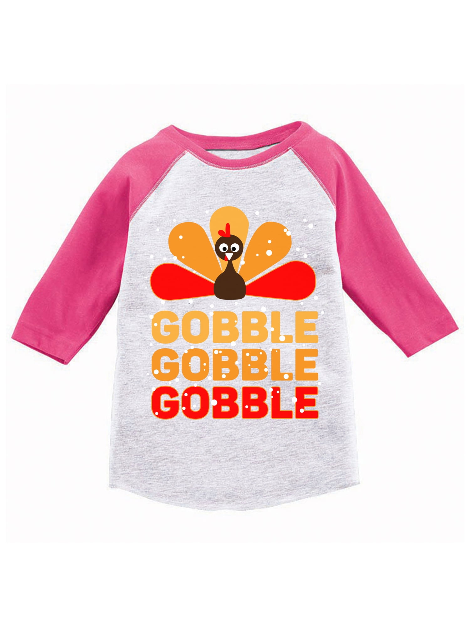 Thanksgiving Toddler Long Sleeve Shirt for Boys Girls Gobble Turkey Kids T-Shirt 