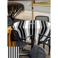 thumbnail image 5 of Outdoor Tablecloth with Umbrella Hole for Patio/Picnic/Party/Camping, Black Striped Waterproof Table Cloth Square Cover Washable, Modern Thin Line Vertical Stripes (54"x 54"), 5 of 9