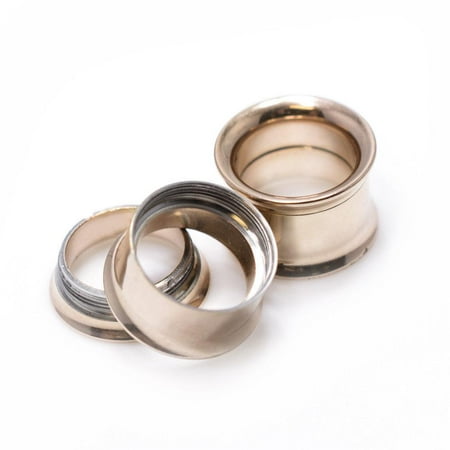 

Double Flared Eyelet Ear Plugs Rose Gold Anodized 8 Gauge to 1 Inch