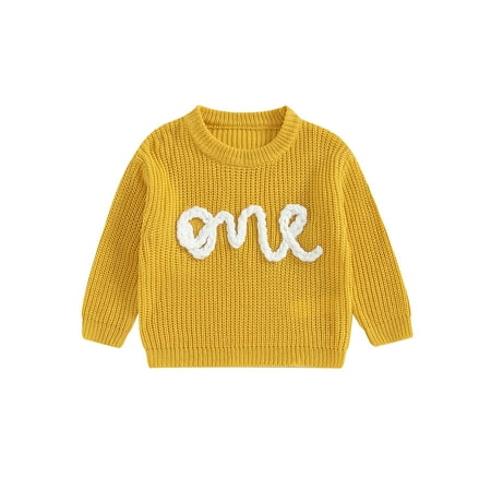

Newborn Girl Boy Sweater Letters Embroidery Warm Knitted Pullover