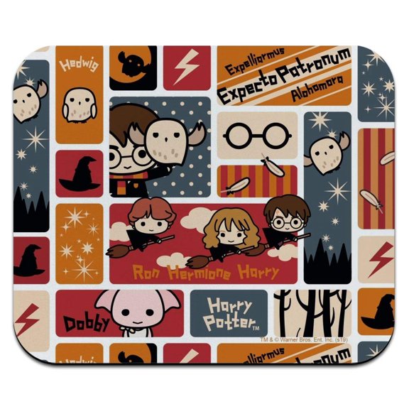 Harry Potter Cute Chibi Pattern Low Profile Thin Mouse Pad Mousepad