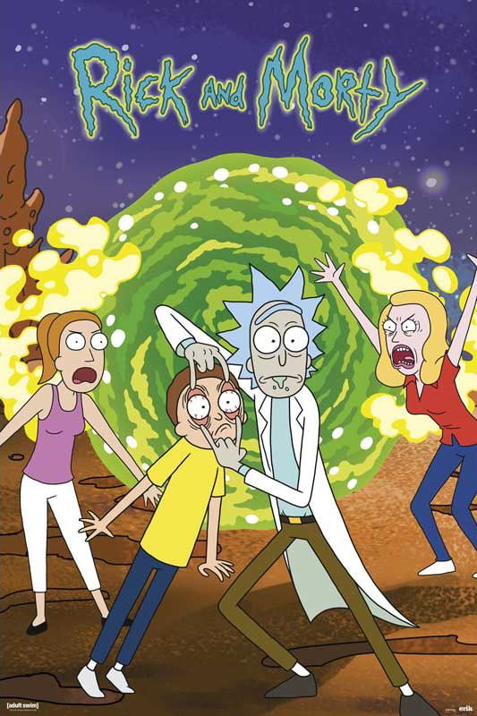 Rick And Morty - TV Show Poster / Print (Rick & Morty & The Girls / Portal) (Size: 24" x 36 ...