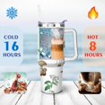 thumbnail image 4 of 40oz Colorful Botanical Mushroom Stainless Steel Flip Straw Tumbler Spill Proof Travel Cup Double Wall Vacuum Insulated Coffee Mug with Top Handle, 4 of 6