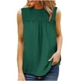 thumbnail image 2 of sovlvnd Women's Fashionable Plus Size Casual Camisole Chiffon Round-Neck Solid Color Pullover Sleeveless Vest Blouse T-shirt Tops for Women, 2 of 6