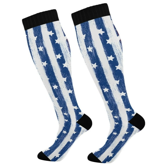 joogoo Stripes Stars-s1 Long Socks Women Men Knee High Sock