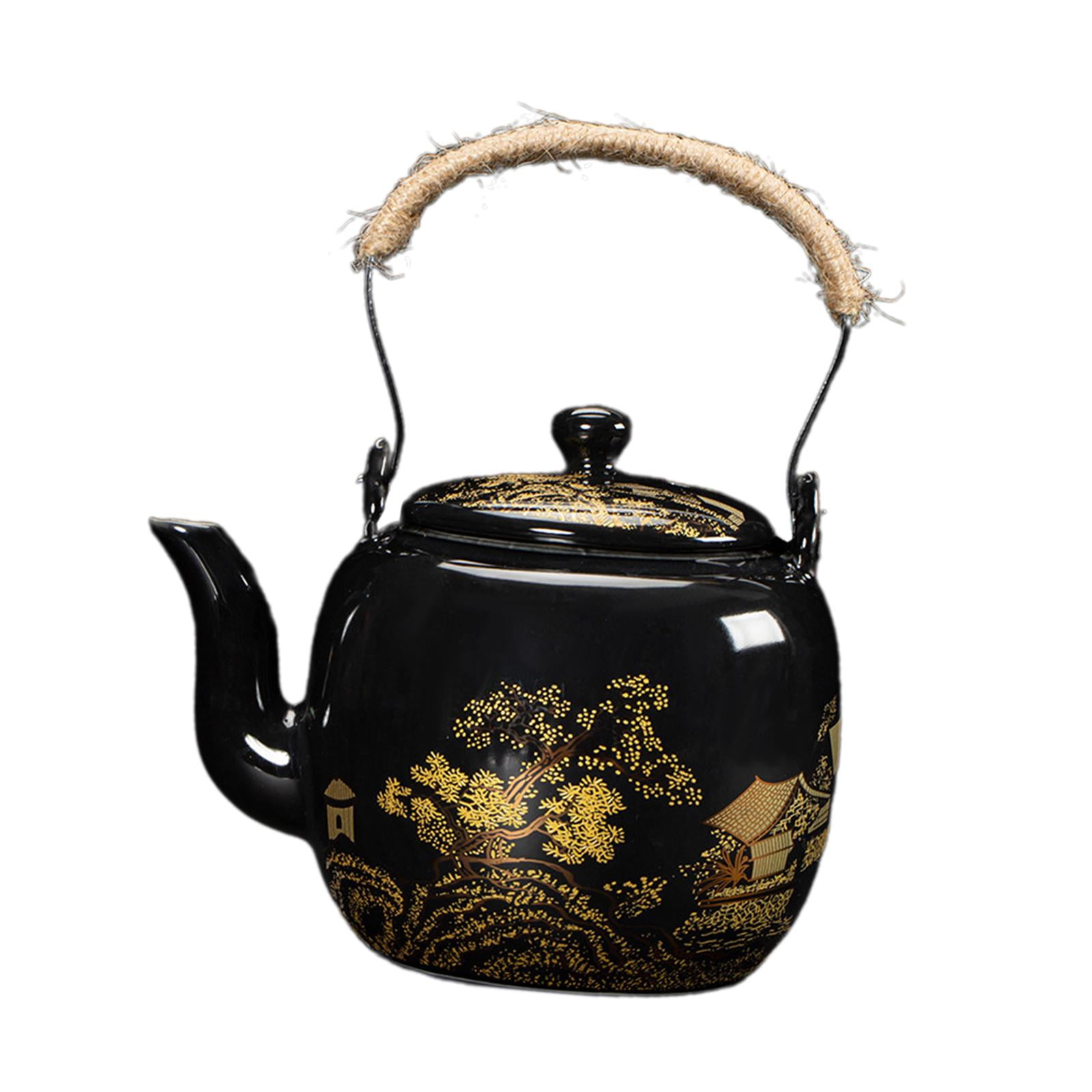 Tetera Con Mango Lateral De Madera Muerta Antigua De Cerámica, Hervidor Portátil, Tetera Hecha A Mano, Taza De Té, Juego De Té Kung Fu Compra Barata En