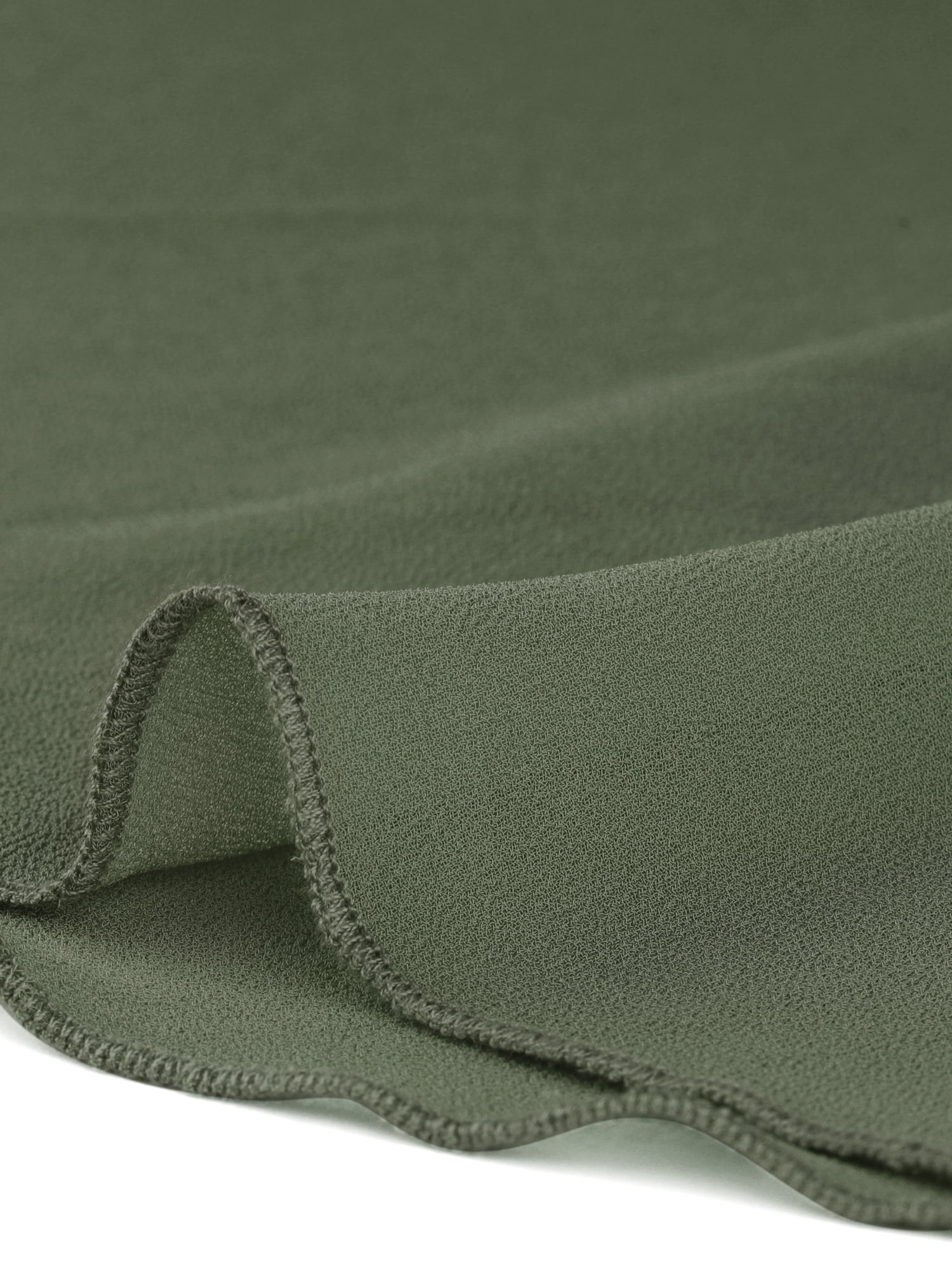 DARING DIVA Women's Asymmetrical Hem Elastic Waist Chiffon Flowy Midi Skirt Medium Army Green