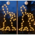 thumbnail image 3 of Easter Decor​ LED Rabbit Silhouette Outline Yellow Lights Festive Holiday Wall Window Hanging, Modern Easter Home Accent, 3 of 5
