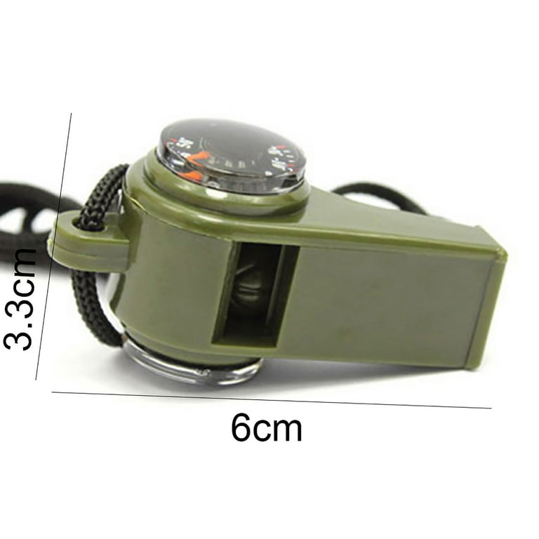 3 in 1 Outdoor Camping Hiking Emergency Survival Gear Whistle Compass  Thermometer