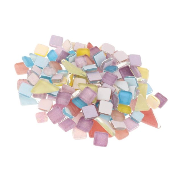 Bright Mosaic Tiles Assorted Craft Glass Pieces Stones Frames Cup Coaster Pink Purple