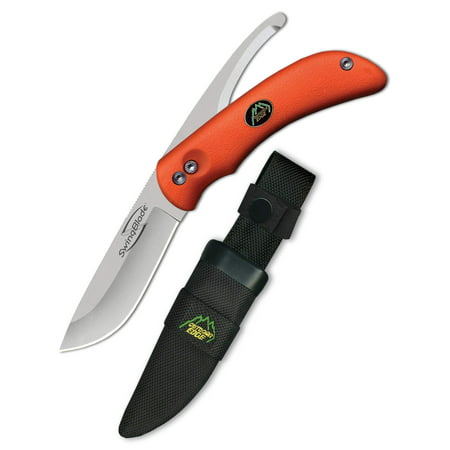 Outdoor Edge Swingblaze, SZ-20N, Double Blade Hunting Knife with Rotating Skinning and Gutting Blade, Blaze Orange with Black