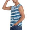 thumbnail image 3 of Fotbe Ocean on Striped Men's Camiseta sin Mangas Estampada para Hombres, Playera Casual para Gimnasio, Entrenamiento, Playa-Medium, 3 of 7